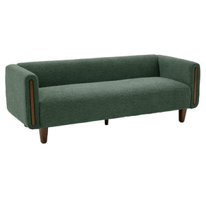 English Elm Modern Boucle Three Seat Sofa with Rubberwood Legs and Pocket Spring Support for Living Room Green N763P403678F