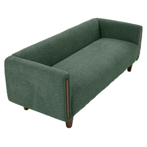 English Elm Modern Boucle Three Seat Sofa with Rubberwood Legs and Pocket Spring Support for Living Room Green N763P403678F