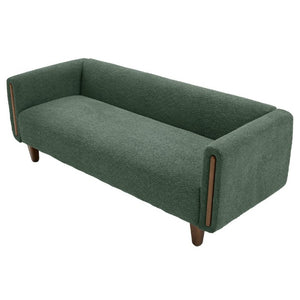 English Elm Modern Boucle Three Seat Sofa with Rubberwood Legs and Pocket Spring Support for Living Room Green N763P403678F