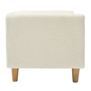 English Elm Modern Boucle Three Seat Sofa with Rubberwood Legs and Pocket Spring Support for Living Room Beige N763P403678K