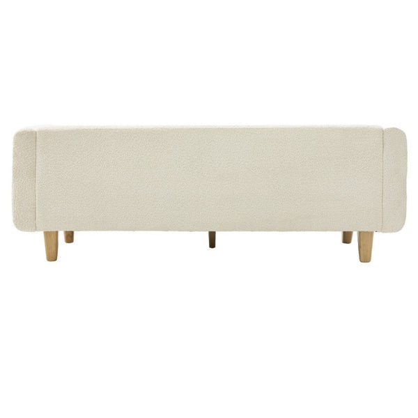 English Elm Modern Boucle Three Seat Sofa with Rubberwood Legs and Pocket Spring Support for Living Room Beige N763P403678K