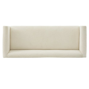 English Elm Modern Boucle Three Seat Sofa with Rubberwood Legs and Pocket Spring Support for Living Room Beige N763P403678K