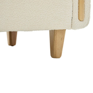 English Elm Modern Boucle Three Seat Sofa with Rubberwood Legs and Pocket Spring Support for Living Room Beige N763P403678K