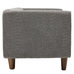 English Elm Modern Boucle Three Seat Sofa with Rubberwood Legs and Pocket Spring Support for Living Room Dark Grey N763P403678R