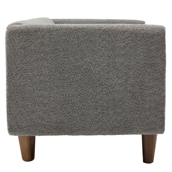English Elm Modern Boucle Three Seat Sofa with Rubberwood Legs and Pocket Spring Support for Living Room Dark Grey N763P403678R