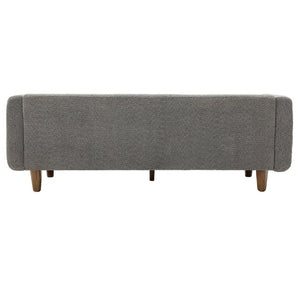 English Elm Modern Boucle Three Seat Sofa with Rubberwood Legs and Pocket Spring Support for Living Room Dark Grey N763P403678R