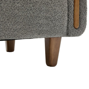 English Elm Modern Boucle Three Seat Sofa with Rubberwood Legs and Pocket Spring Support for Living Room Dark Grey N763P403678R