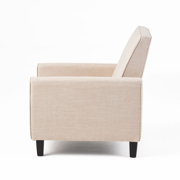 English Elm 27.5" Push Back Recliner Polyester Armchair with Beech Wood Legs for Living Room Light Beige N763P410540A