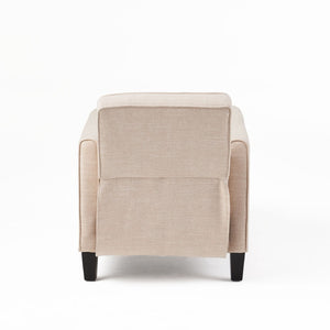 English Elm 27.5" Push Back Recliner Polyester Armchair with Beech Wood Legs for Living Room Light Beige N763P410540A