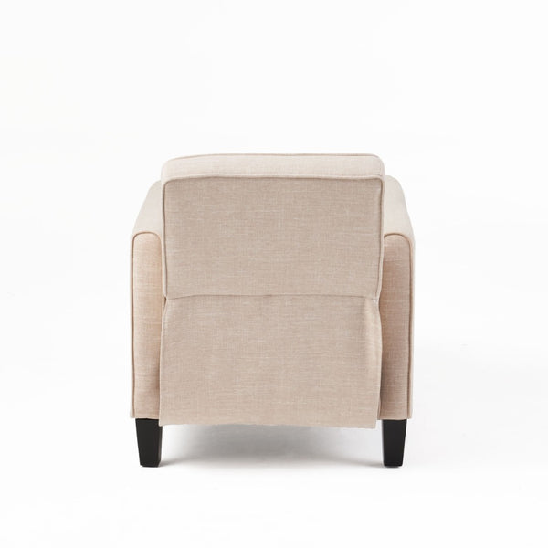 English Elm 27.5" Push Back Recliner Polyester Armchair with Beech Wood Legs for Living Room Light Beige N763P410540A