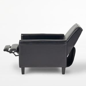 English Elm 27.5" Push Back Recliner Pu Leather Armchair with Beech Legs for Living Room N763P410540B