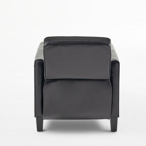 English Elm 27.5" Push Back Recliner Pu Leather Armchair with Beech Legs for Living Room N763P410540B