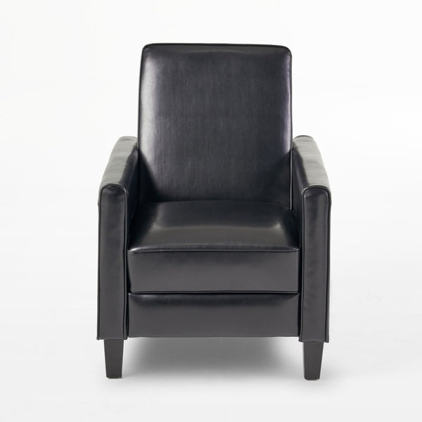 English Elm 27.5" Push Back Recliner Pu Leather Armchair with Beech Legs for Living Room N763P410540B