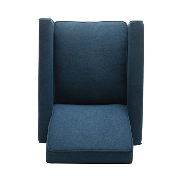 English Elm Navy Fabric Push Back Recliner with Tapered Legs for Contemporary Living Rooms N763P410540C