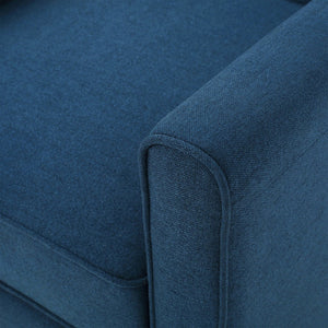 English Elm Navy Fabric Push Back Recliner with Tapered Legs for Contemporary Living Rooms N763P410540C