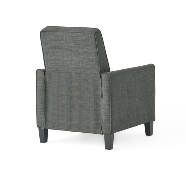 English Elm 27.5" Push Back Recliner Polyester Armchair with Beech Wood Legs for Living Room Dark Grey N763P410540E