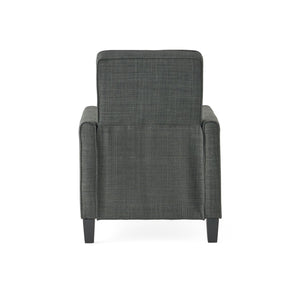 English Elm 27.5" Push Back Recliner Polyester Armchair with Beech Wood Legs for Living Room Dark Grey N763P410540E