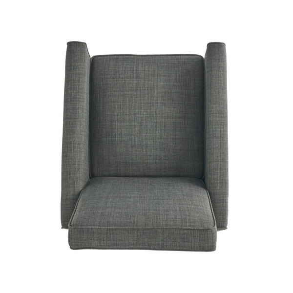 English Elm 27.5" Push Back Recliner Polyester Armchair with Beech Wood Legs for Living Room Dark Grey N763P410540E