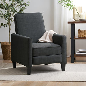 English Elm 27.5" Push Back Recliner Polyester Armchair with Beech Wood Legs for Living Room Dark Grey N763P410540E