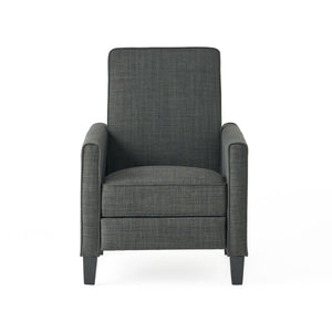 English Elm 27.5" Push Back Recliner Polyester Armchair with Beech Wood Legs for Living Room Dark Grey N763P410540E