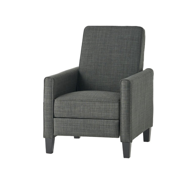 English Elm 27.5" Push Back Recliner Polyester Armchair with Beech Wood Legs for Living Room Dark Grey N763P410540E