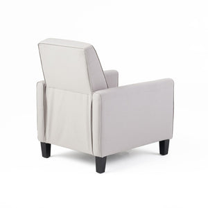 English Elm 27.5" Push Back Recliner Polyester Armchair with Beech Wood Legs for Living Room Grey N763P410540R