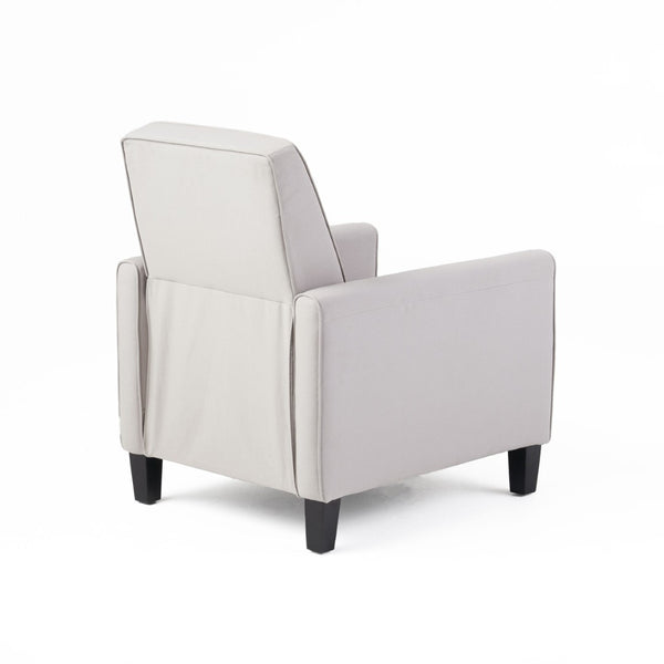 English Elm 27.5" Push Back Recliner Polyester Armchair with Beech Wood Legs for Living Room Grey N763P410540R