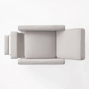English Elm 27.5" Push Back Recliner Polyester Armchair with Beech Wood Legs for Living Room Grey N763P410540R