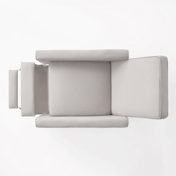 English Elm 27.5" Push Back Recliner Polyester Armchair with Beech Wood Legs for Living Room Grey N763P410540R