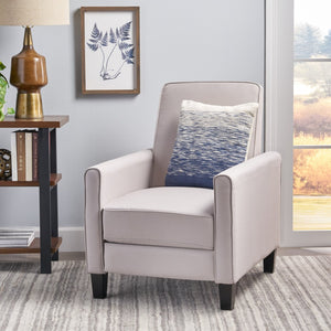 English Elm 27.5" Push Back Recliner Polyester Armchair with Beech Wood Legs for Living Room Grey N763P410540R