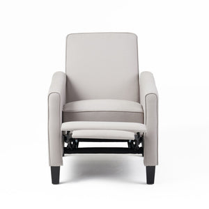 English Elm 27.5" Push Back Recliner Polyester Armchair with Beech Wood Legs for Living Room Grey N763P410540R