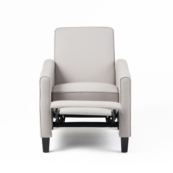 English Elm 27.5" Push Back Recliner Polyester Armchair with Beech Wood Legs for Living Room Grey N763P410540R