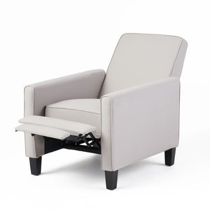 English Elm 27.5" Push Back Recliner Polyester Armchair with Beech Wood Legs for Living Room Grey N763P410540R