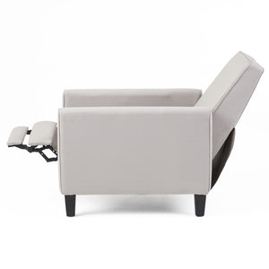 English Elm 27.5" Push Back Recliner Polyester Armchair with Beech Wood Legs for Living Room Grey N763P410540R
