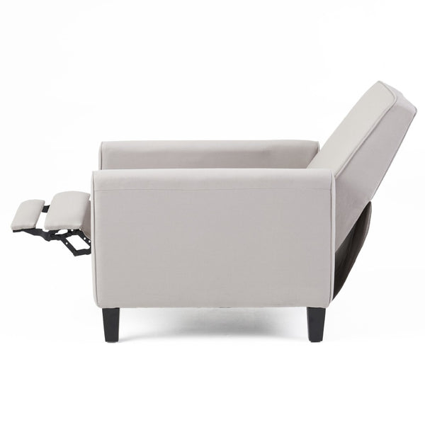 English Elm 27.5" Push Back Recliner Polyester Armchair with Beech Wood Legs for Living Room Grey N763P410540R