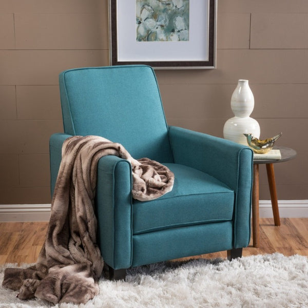 English Elm 27.5 Push Back Recliner Polyester Upholstered Armchair with Rubber Wood Legs for Home N763P410540T