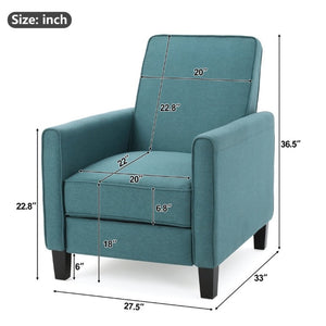 English Elm 27.5 Push Back Recliner Polyester Upholstered Armchair with Rubber Wood Legs for Home N763P410540T