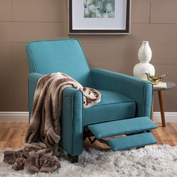 English Elm 27.5 Push Back Recliner Polyester Upholstered Armchair with Rubber Wood Legs for Home N763P410540T