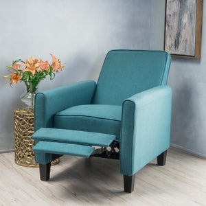 English Elm 27.5 Push Back Recliner Polyester Upholstered Armchair with Rubber Wood Legs for Home N763P410540T