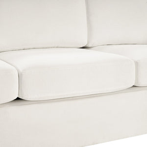 English Elm Modern Curved Backrest Chenille Sofa Seats Three Adults with Pocket Spring Cushions Beige N763P411268A