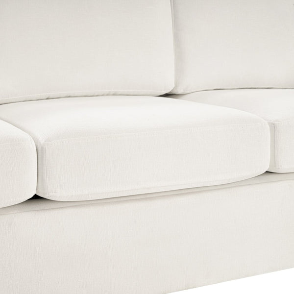 English Elm Modern Curved Backrest Chenille Sofa Seats Three Adults with Pocket Spring Cushions Beige N763P411268A