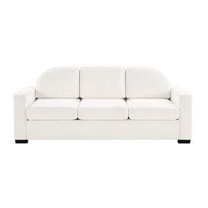 English Elm Modern Curved Backrest Chenille Sofa Seats Three Adults with Pocket Spring Cushions Beige N763P411268A