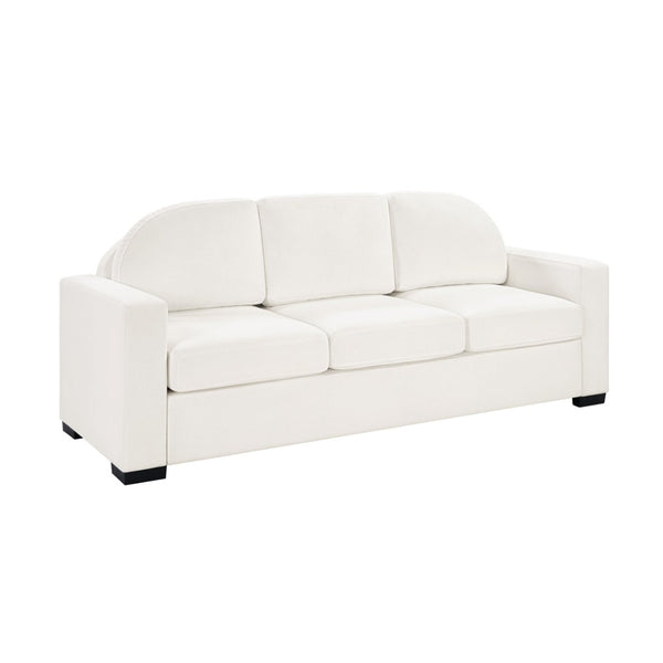 English Elm Modern Curved Backrest Chenille Sofa Seats Three Adults with Pocket Spring Cushions Beige N763P411268A