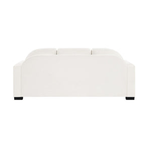 English Elm Modern Curved Backrest Chenille Sofa Seats Three Adults with Pocket Spring Cushions Beige N763P411268A