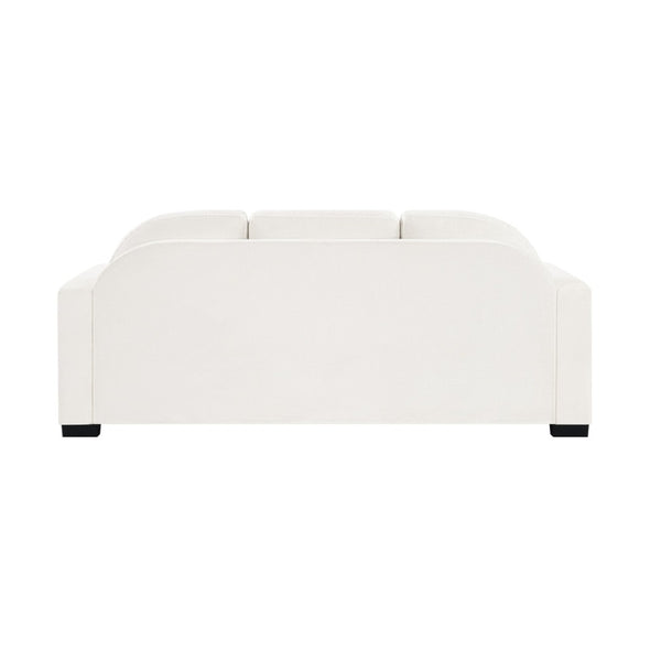 English Elm Modern Curved Backrest Chenille Sofa Seats Three Adults with Pocket Spring Cushions Beige N763P411268A