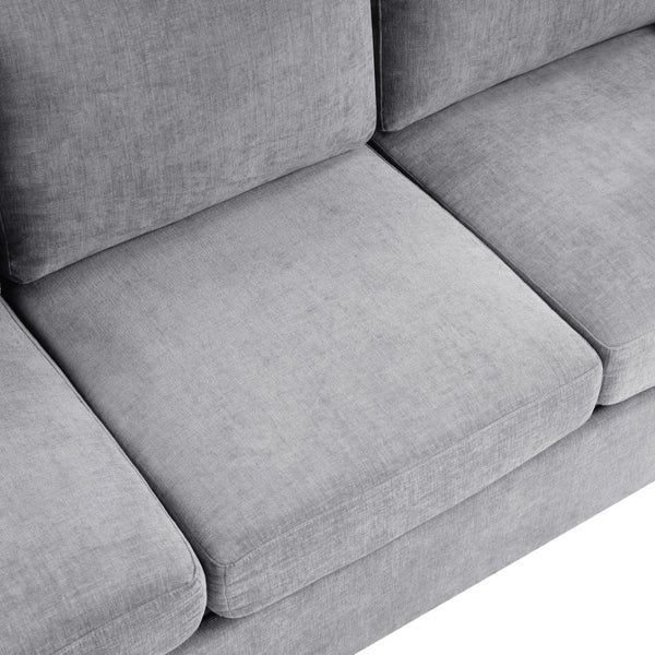 English Elm Modern Curved Backrest Chenille Sofa Seats Three Adults with Pocket Spring Cushions Grey N763P411268E
