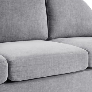 English Elm Modern Curved Backrest Chenille Sofa Seats Three Adults with Pocket Spring Cushions Grey N763P411268E