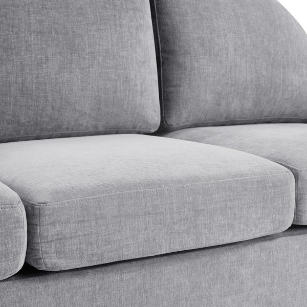 English Elm Modern Curved Backrest Chenille Sofa Seats Three Adults with Pocket Spring Cushions Grey N763P411268E
