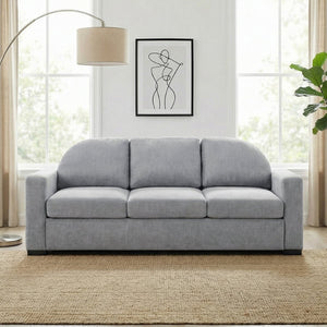 English Elm Modern Curved Backrest Chenille Sofa Seats Three Adults with Pocket Spring Cushions Grey N763P411268E