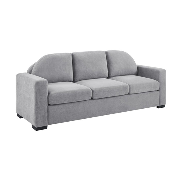English Elm Modern Curved Backrest Chenille Sofa Seats Three Adults with Pocket Spring Cushions Grey N763P411268E